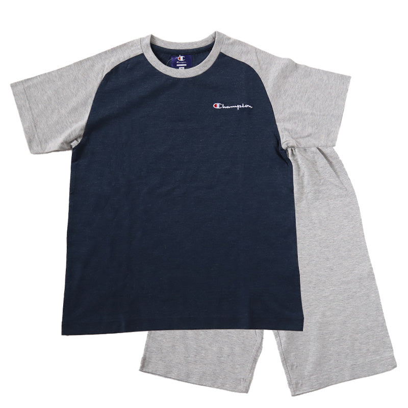 キッズ パジャマ 半袖 半ズボン 女の子 男の子 子供 130cm~160cm チャンピオン 子供服 夏 ルームウェア パジャマ 部屋着 上下セット (在庫限り)