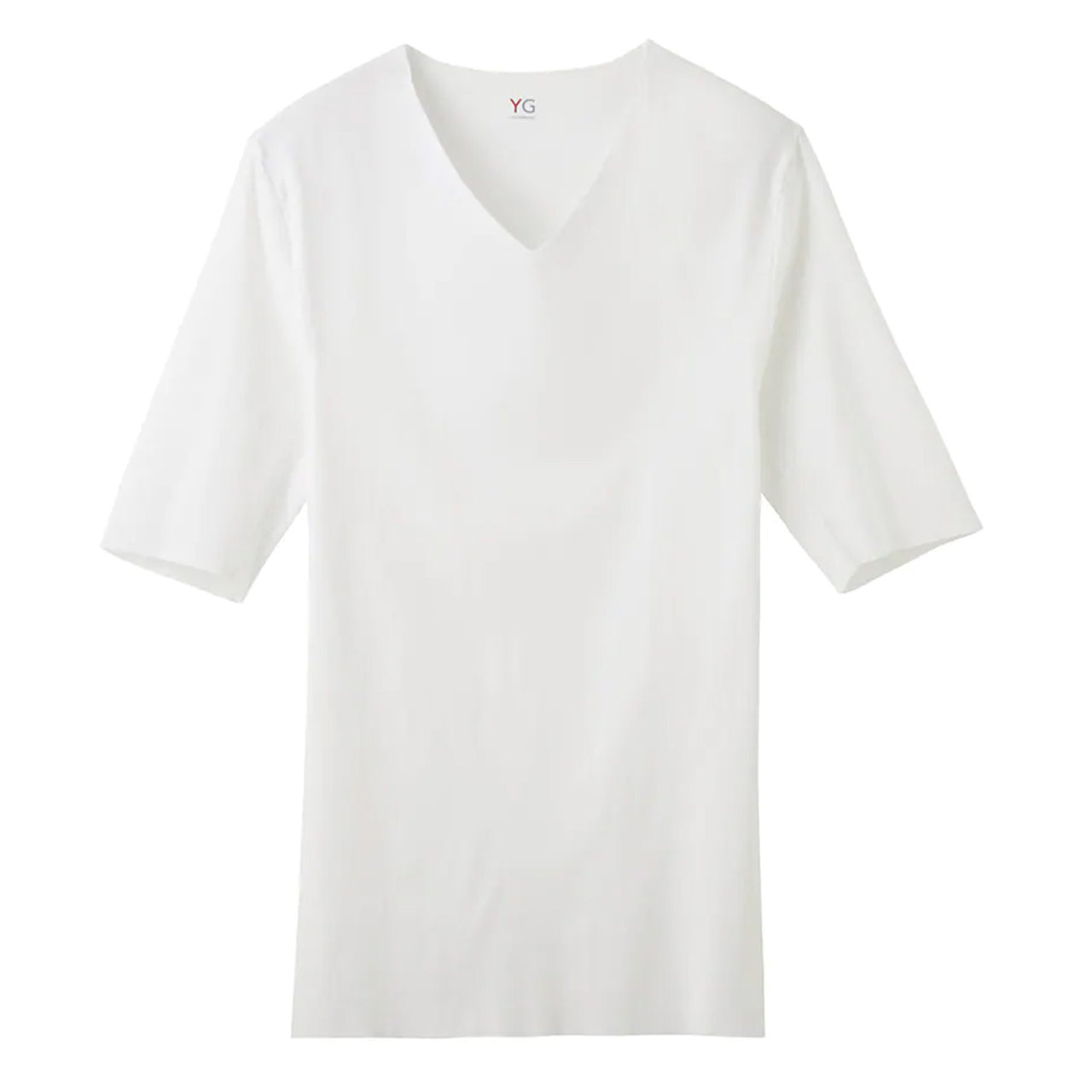 グンゼ YG CUTOFF tシャツ 5分袖 Vネック メンズ インナー M~LL (下着 肌着 綿 半袖 暖かい あったか 透けない ひびきにくい v首 男性 紳士 インナーシャツ GUNZE) (在庫限り)