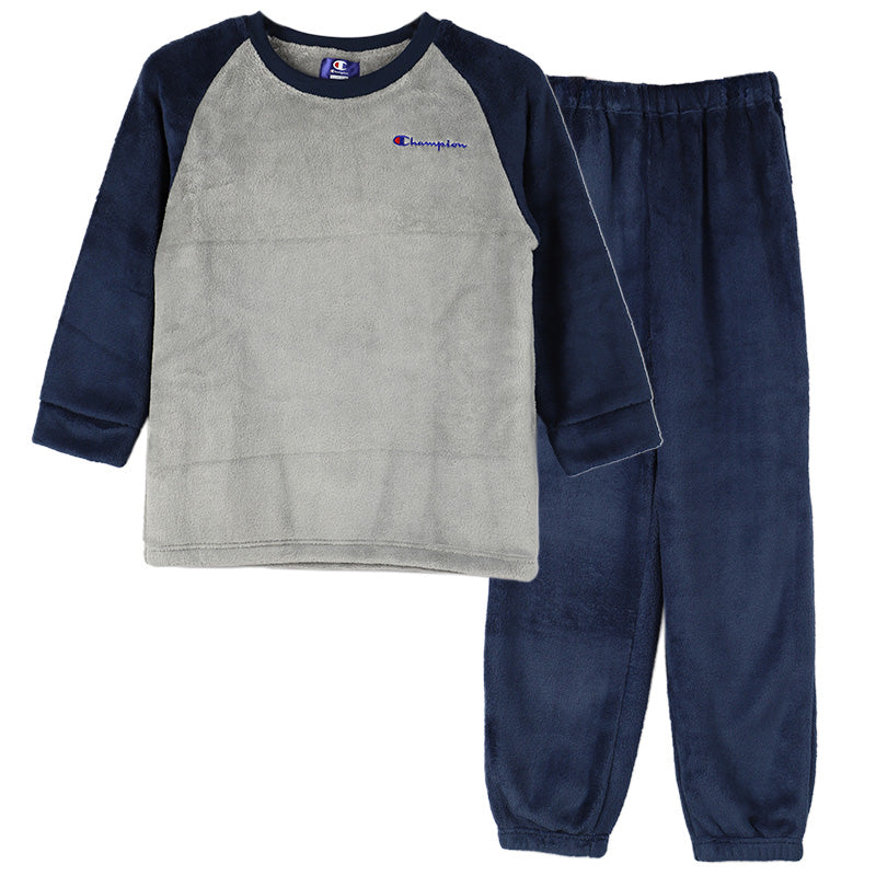 チャンピオン パジャマ キッズ 長袖 男の子 女の子 冬 もこもこ 子供 130 140 150 160 cm 子供服 ルームウェア 部屋着 上下 ボア ジュニア GUNZ グンゼ Champion ルームウェア 部屋着 上下セット 長ズボン 厚手 あたたかい あったかい ふわふわ 暖かい (送料無料)