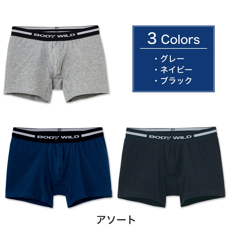 グンゼ BODYWILD ボクサーブリーフ 3枚組 M~LL (GUNZE ボディワイルド メンズ 男 紳士 ボクサー ブリーフ パンツ 綿混 前とじ) (在庫限り)