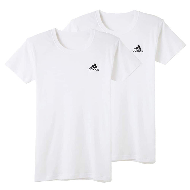 アディダス キッズ tシャツ 男の子 半袖 下着 インナー 丸首 クルーネック 2枚組 グンゼ 140~170cm 肌着 子供 吸汗 速乾 男子 シャツ 白 黒 子ども ジュニア adidas さらさら 洗い替え