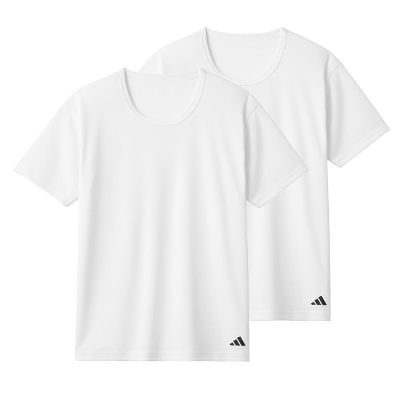アディダス キッズ tシャツ 男の子 半袖 下着 インナー 丸首 クルーネック 2枚組 グンゼ 140~170cm 肌着 子供 吸汗 速乾 男子 シャツ 白 黒 子ども ジュニア adidas さらさら 洗い替え