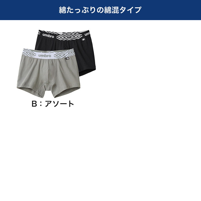 グンゼ umbro ボクサーブリーフ ボクサーパンツ 2枚組 前開き M L LL アンブロ メンズ パンツ 前あき ボクサーブリーフ 下着 インナー 綿 吸汗速乾 黒系 ブラック 紺系 ネイビー ネービー カラフル 綿100%でやわらかい