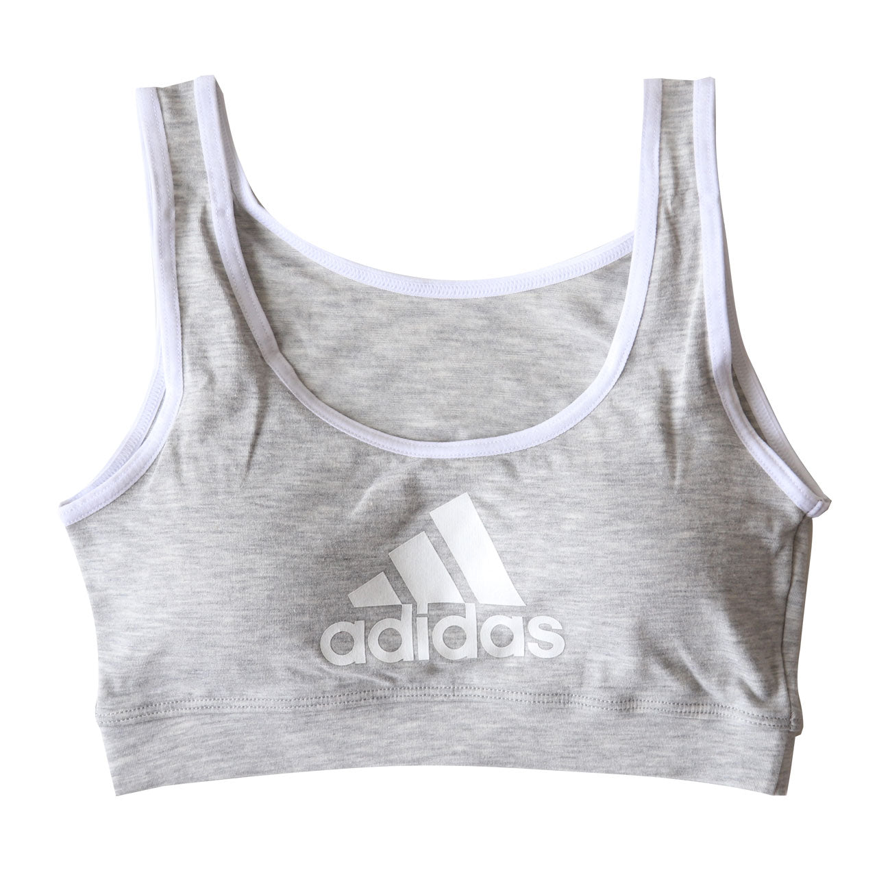 グンゼ adidas 女児ハーフトップ 150~165cm (ハーフトップ グンゼ adidas ジュニアブラ 小学生 中学生 女の子 女児 スクールインナー 肌着 カップ付きインナー ブラ かぶりイプ ファーストブラ スポブラ グンゼ 150 160 165) (在庫限り)