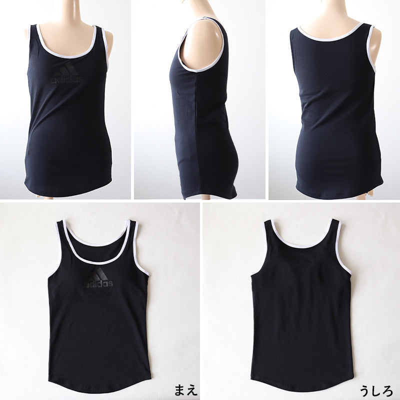 グンゼ adidas 女児タンクトップ 150~165cm (アディダス 黒 白 灰 女子 女の子 下着 ブラタンクトップ スポーツ グンゼ 中学生 スクールインナー カップ付きインナー 小学生 adidas 150 160 165) (在庫限り)