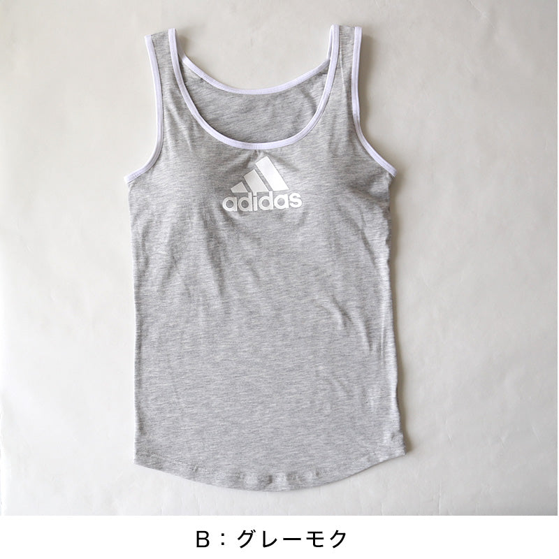 グンゼ adidas 女児タンクトップ 150~165cm (アディダス 黒 白 灰 女子 女の子 下着 ブラタンクトップ スポーツ グンゼ 中学生 スクールインナー カップ付きインナー 小学生 adidas 150 160 165) (在庫限り)