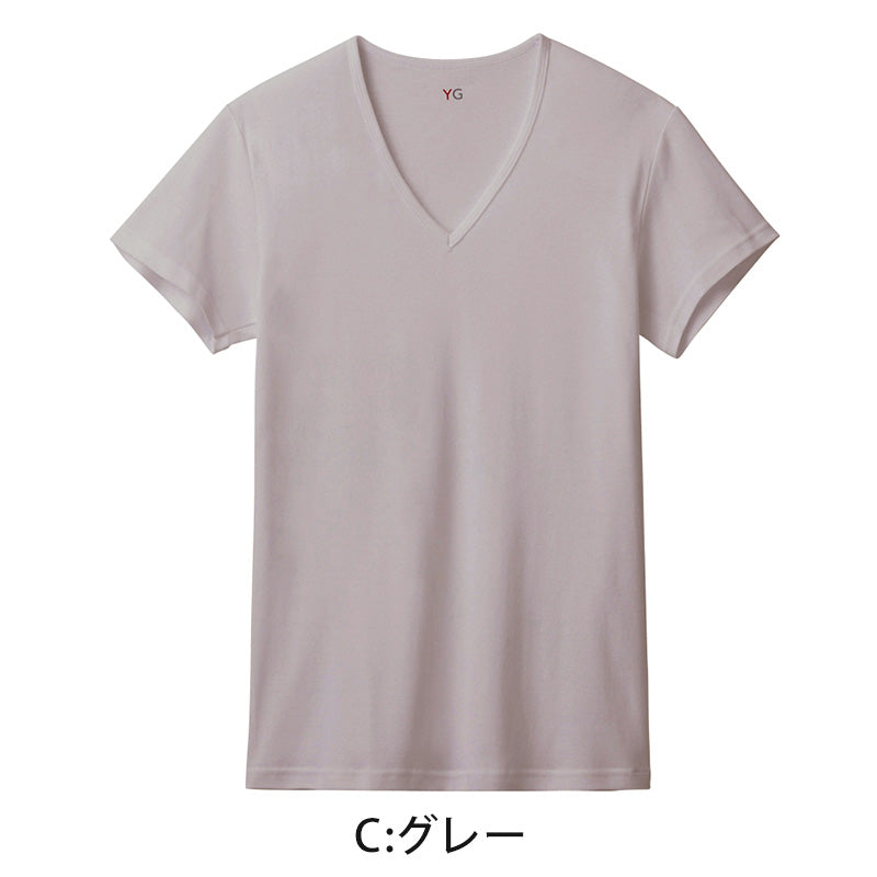 グンゼ インナー メンズ 半袖 綿100% vネック tシャツ 消臭 M~3L インナーシャツ 肌着 下着 紳士 男性 吸汗速乾 インナーウェア YG ワイジー シャツ M L LL 汗臭 ムレ 白 黒 灰 綿100 ネクストラ ネクストラプラス