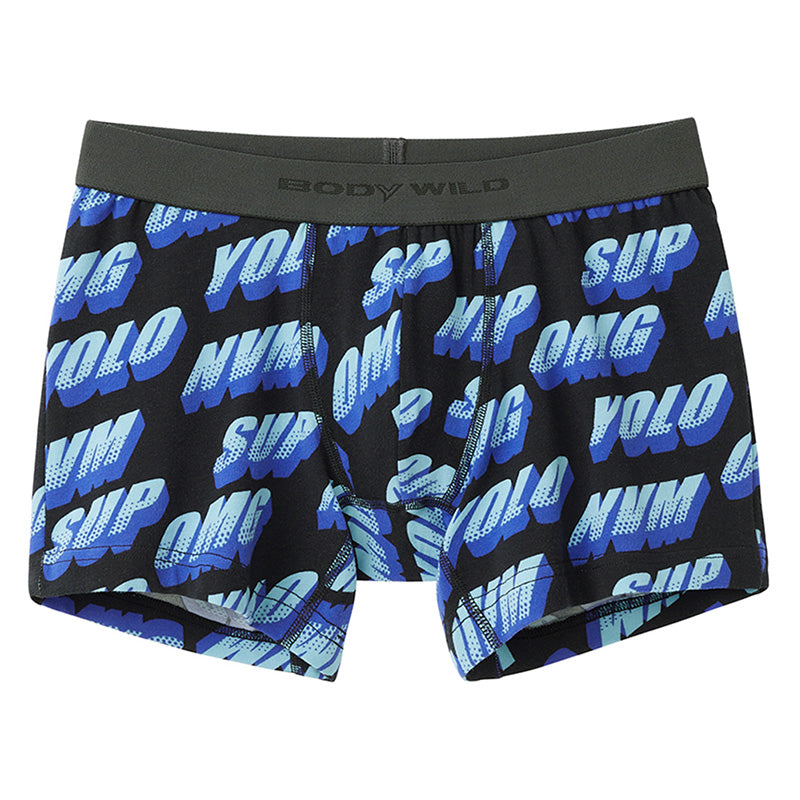 グンゼ ボディワイルド 綿ベア天 ボクサーパンツ 柄ボクサー M・L (GUNZE BODYWILD 男性 紳士 下着 肌着 ボクサーブリーフ インナーウェアー カラー豊富 前とじ カジュアル 柄物) (在庫限り)