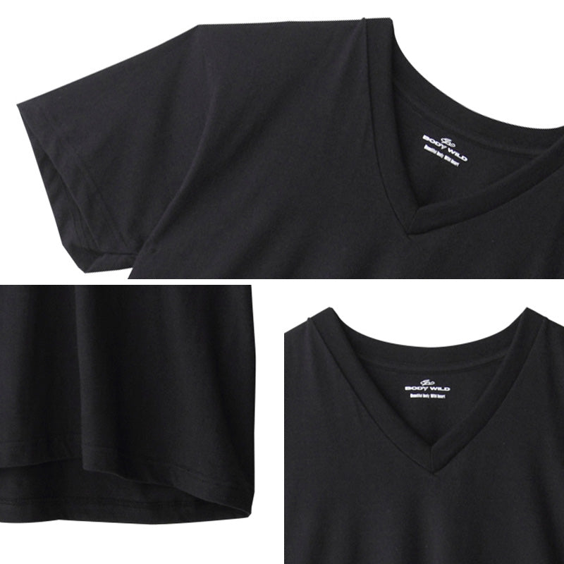 グンゼ メンズ tシャツ vネック 3枚組 綿100% 半袖 インナー S~LL ボディワイルド BODYWILD インナーシャツ v首 無地 下着 肌着 紳士 男性 トップス (在庫限り)