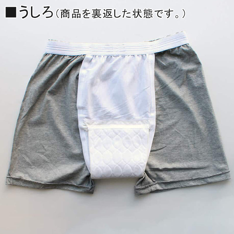 グンゼ 愛情らくらく ニット トランクス メンズ M・L (GUNZE 灰 綿100% コットン100 男性 下着 肌着 インナー ゴム縫い付き 介護 失禁 失禁パンツ 頻尿 お漏らし 漏れ 多尿 軽失禁 尿失禁症 尿失 夜尿 利尿 寝しょんべん) (在庫限り)