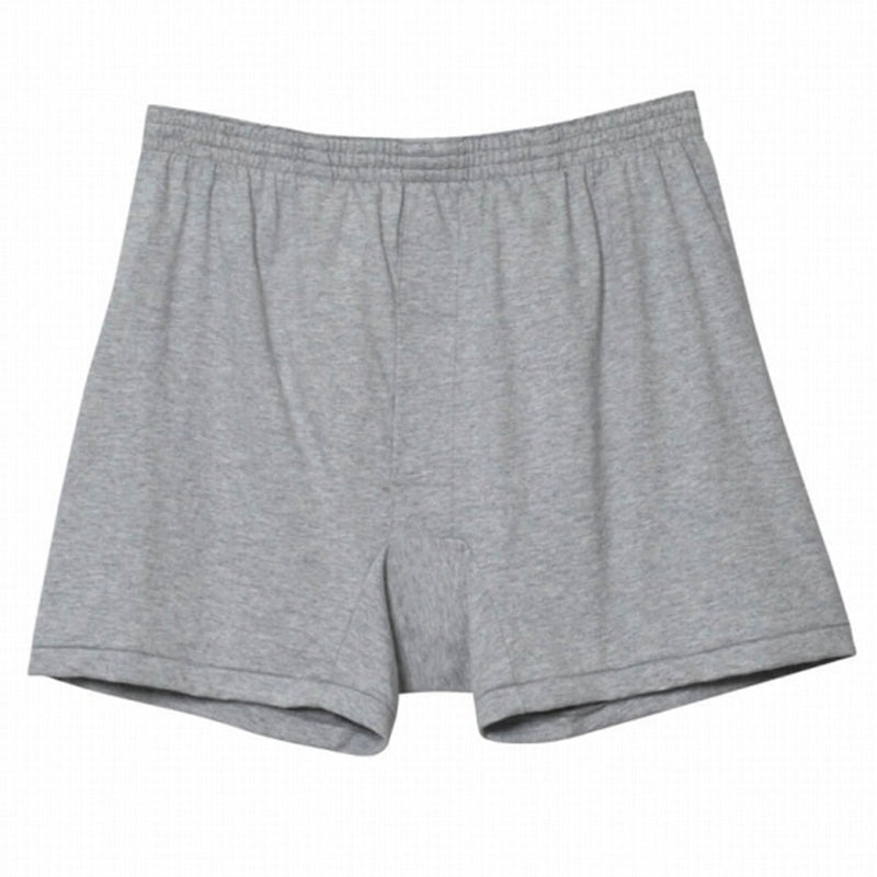 グンゼ 愛情らくらく ニット トランクス メンズ M・L (GUNZE 灰 綿100% コットン100 男性 下着 肌着 インナー ゴム縫い付き 介護 失禁 失禁パンツ 頻尿 お漏らし 漏れ 多尿 軽失禁 尿失禁症 尿失 夜尿 利尿 寝しょんべん) (在庫限り)
