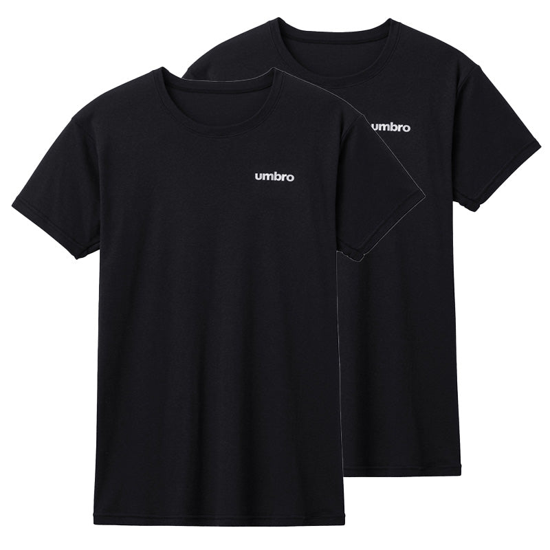 グンゼ メンズ tシャツ インナー 半袖 アンブロ クルーネック 2枚組 M~LL 下着 シャツ 肌着 インナーシャツ アンダーウェア 無地 スポーツ 運動 ジム 筋トレ シンプル 黒 白 男性 (在庫限り)