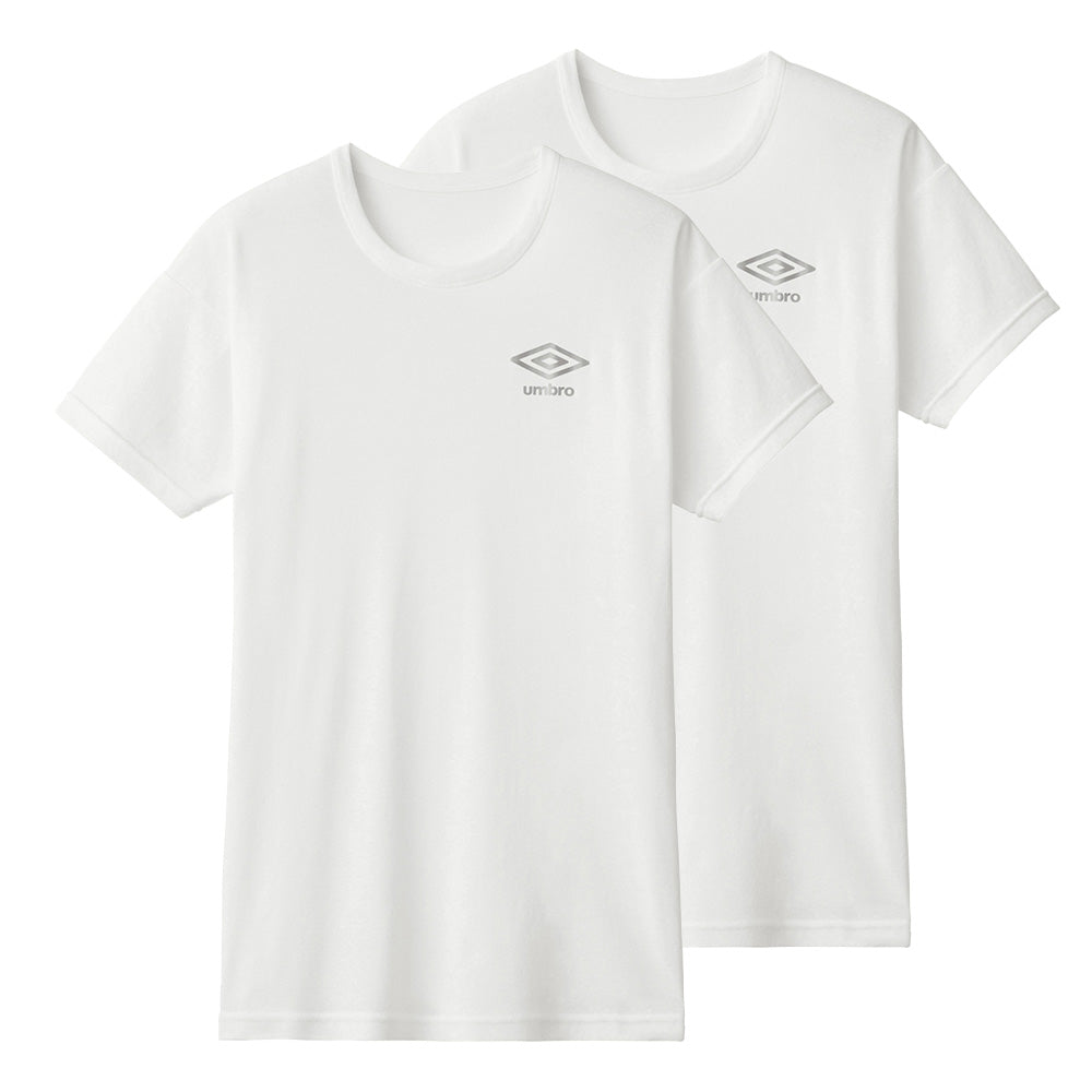 グンゼ キッズ tシャツ 男の子 半袖 クルーネック 2枚 セット 130~170cm umbro アンブロ 下着 子供 インナー ジュニア 速乾 スポーツ 体操 運動 部活 白 黒