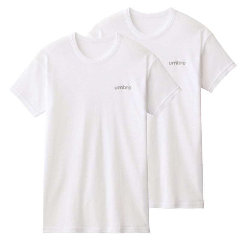グンゼ キッズ tシャツ 男の子 半袖 クルーネック 2枚 セット 130~170cm umbro アンブロ 下着 子供 インナー ジュニア 速乾 スポーツ 体操 運動 部活 白 黒