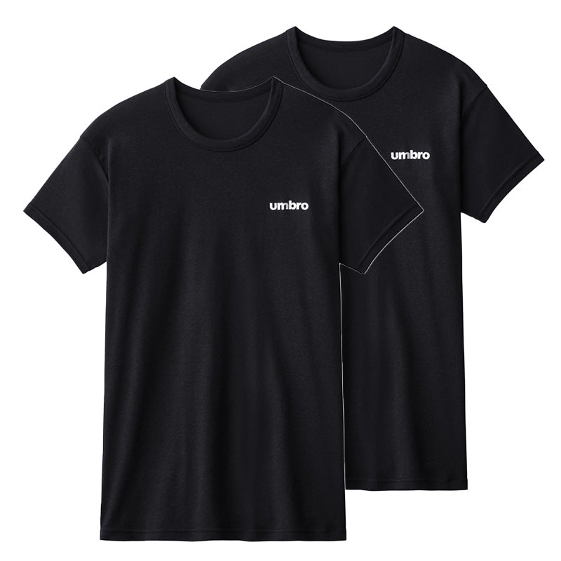 グンゼ キッズ tシャツ 男の子 半袖 クルーネック 2枚 セット 130~170cm umbro アンブロ 下着 子供 インナー ジュニア 速乾 スポーツ 体操 運動 部活 白 黒