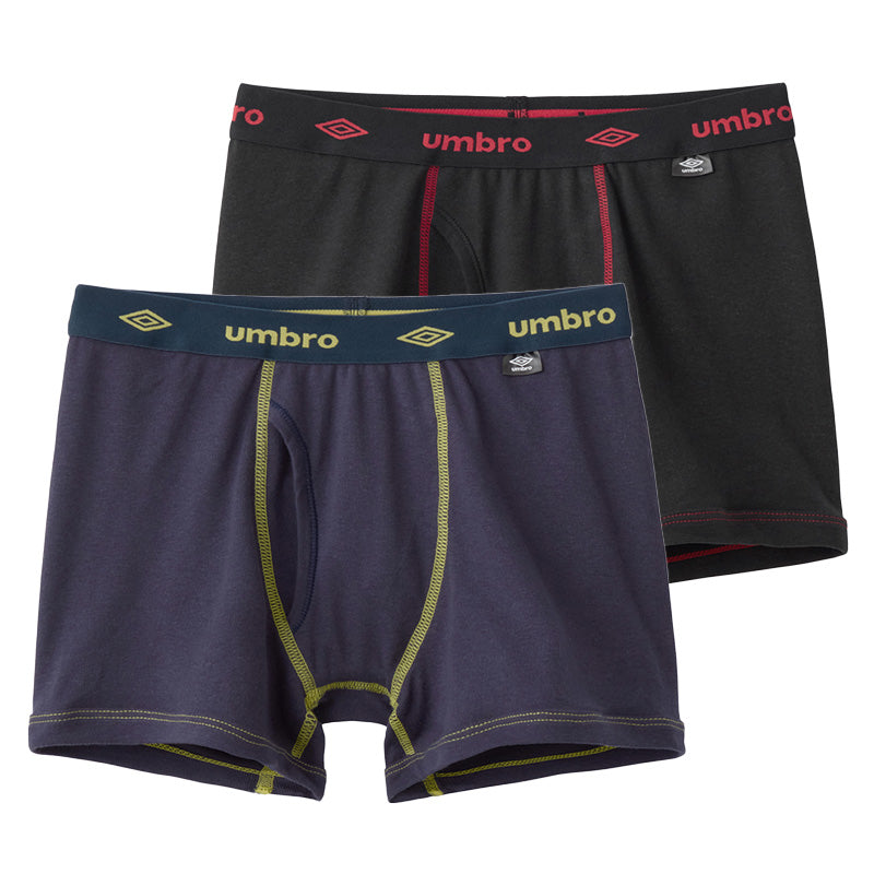グンゼ umbro 子供 ボクサーブリーフ 2枚 セット 綿100 140~170 アンブロ パンツ 前あき ボクサーブリーフ 下着 インナー 綿 吸汗速乾 ギフト プレゼント ボクサーパンツ 黒 ブラック カラフル 140 150 160 170