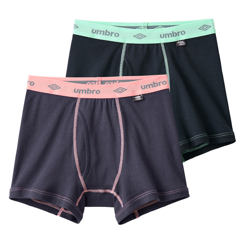 グンゼ umbro 子供 ボクサーブリーフ 2枚 セット 綿100 140~170 アンブロ パンツ 前あき ボクサーブリーフ 下着 インナー 綿 吸汗速乾 ギフト プレゼント ボクサーパンツ 黒 ブラック カラフル 140 150 160 170