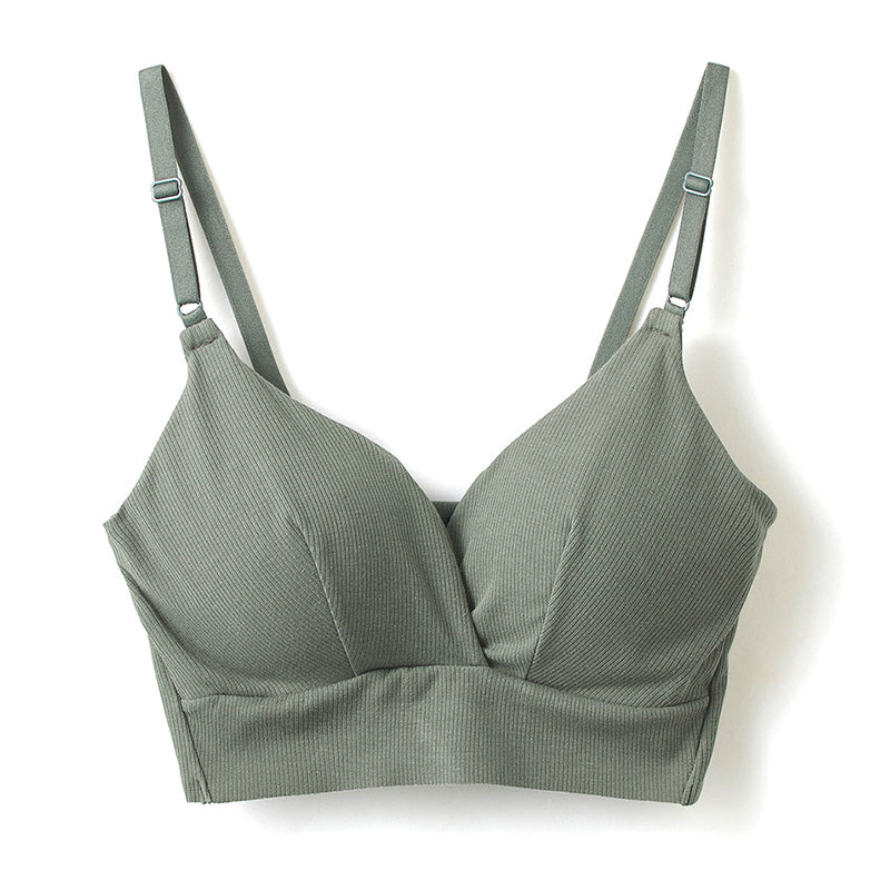 グンゼ レディース Fitte リブ ブラレット ブラジャー ブラ ノンワイヤー M~LL (GUNZE 下着 アンダーウェア キレイラボ フィッテ オーガニックコットン インナー 敏感肌 締め付けない)