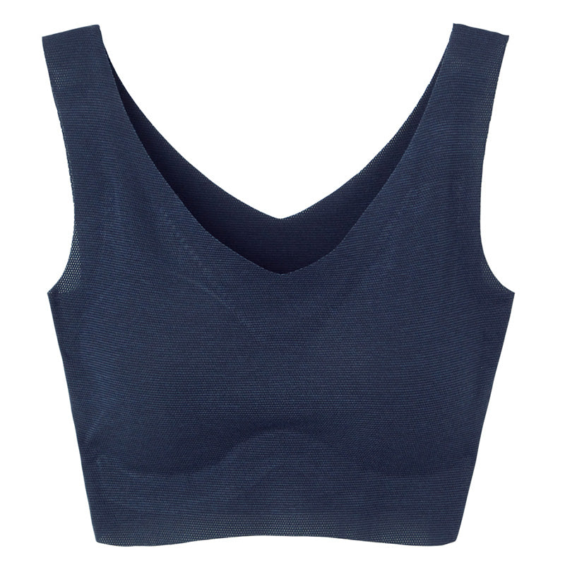 グンゼ ハーフトップブラ メッシュ 夏 レディース カップ付き M~LL キレイラボ ハーフトップ パット付き インナー シームレス 縫い目なし ノンワイヤーブラ 肌着 下着 GUNZE