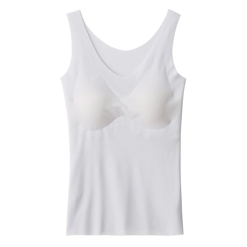 グンゼ レディース タンクトップ ブラトップ メッシュ 夏 カップ付 M~LL (キレイラボ パット付き インナー シームレス 縫い目なし 肌着 下着 GUNZE) (在庫限り)