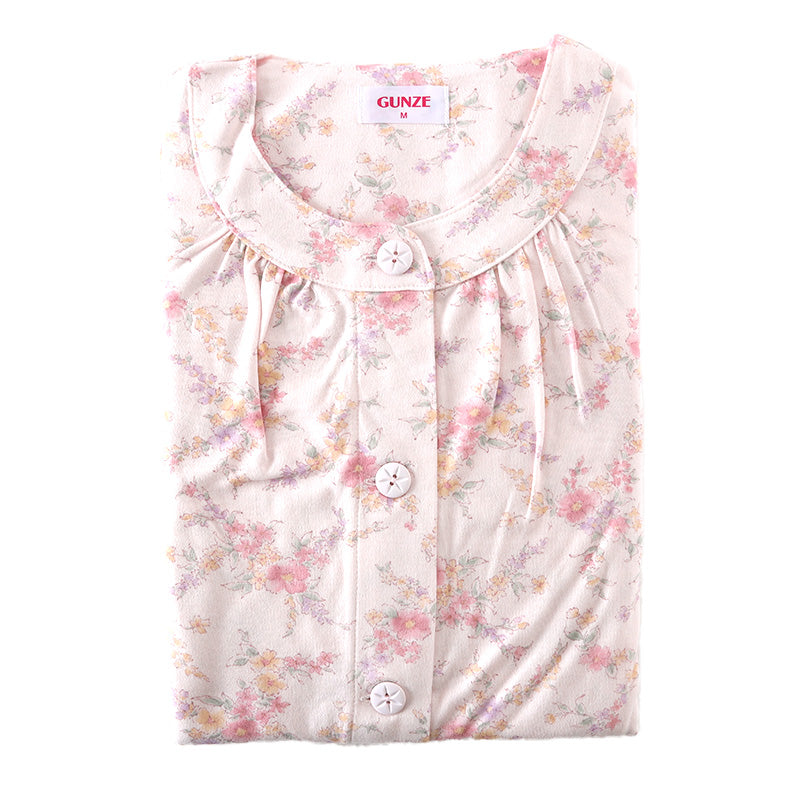グンゼ パジャマ 綿100 レディース 長袖 花柄 セット S M L LL 3L 長袖 長ズボン 小さいサイズ 大きいサイズ 春夏 特大サイズ S M L LL 3l 敬老の日 ギフト 母の日 プレゼント 肌にやさしい 保湿 コットン (送料無料)