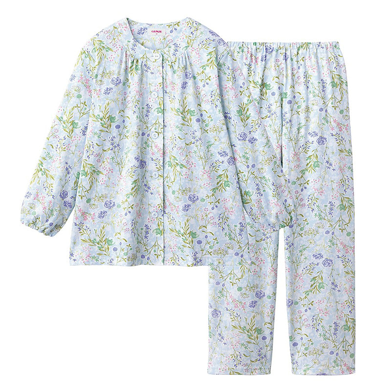 グンゼ パジャマ 綿100 レディース 長袖 花柄 セット S M L LL 3L 長袖 長ズボン 小さいサイズ 大きいサイズ 春夏 特大サイズ S M L LL 3l 敬老の日 ギフト 母の日 プレゼント 肌にやさしい 保湿 コットン (送料無料)