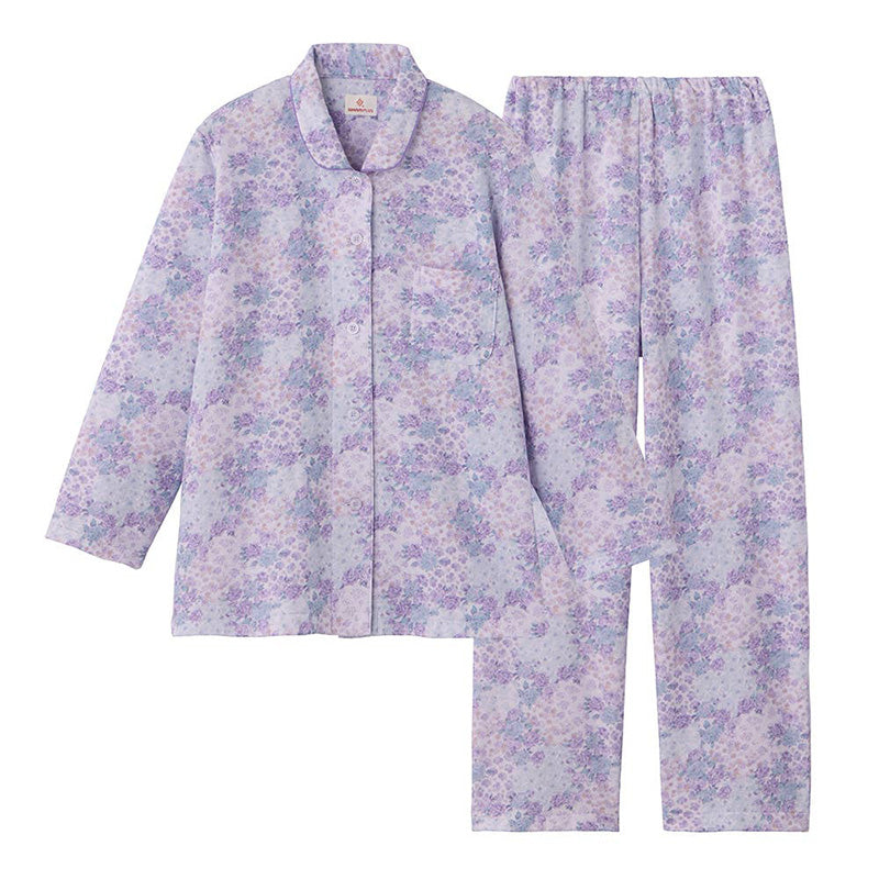 グンゼ パジャマ レディース 長袖 冬 背中保温 S M L LL 婦人 暖かい 防寒 寒さ対策 体温維持 保温 小さいサイズ 大きいサイズ 花柄 セットアップ 50代 60代 70代 80代 背中暖房 プレゼント ギフト 敬老の日 母の日 (送料無料)