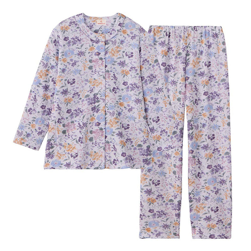 グンゼ パジャマ レディース 長袖 冬 背中保温 S M L LL 婦人 暖かい 防寒 寒さ対策 体温維持 保温 小さいサイズ 大きいサイズ 花柄 セットアップ 50代 60代 70代 80代 背中暖房 プレゼント ギフト 敬老の日 母の日 (送料無料)