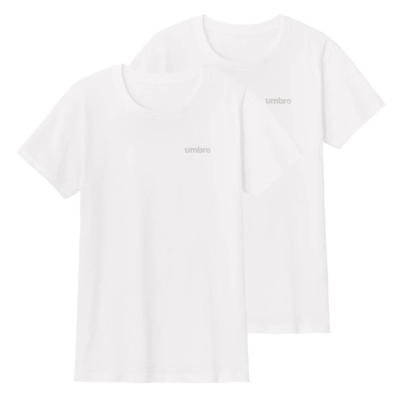 umbro クルーネック Tシャツ メンズ 2枚組 綿100 M L LL グンゼ アンブロ 半袖 丸首 無地 インナー アンダーウェア 白 黒 ホワイト ブラック 大きいサイズ シンプル 快適 脇縫いなし デイリー 定番 トップス カジュアル おしゃれ 重ね着 部屋着 ルームウェア