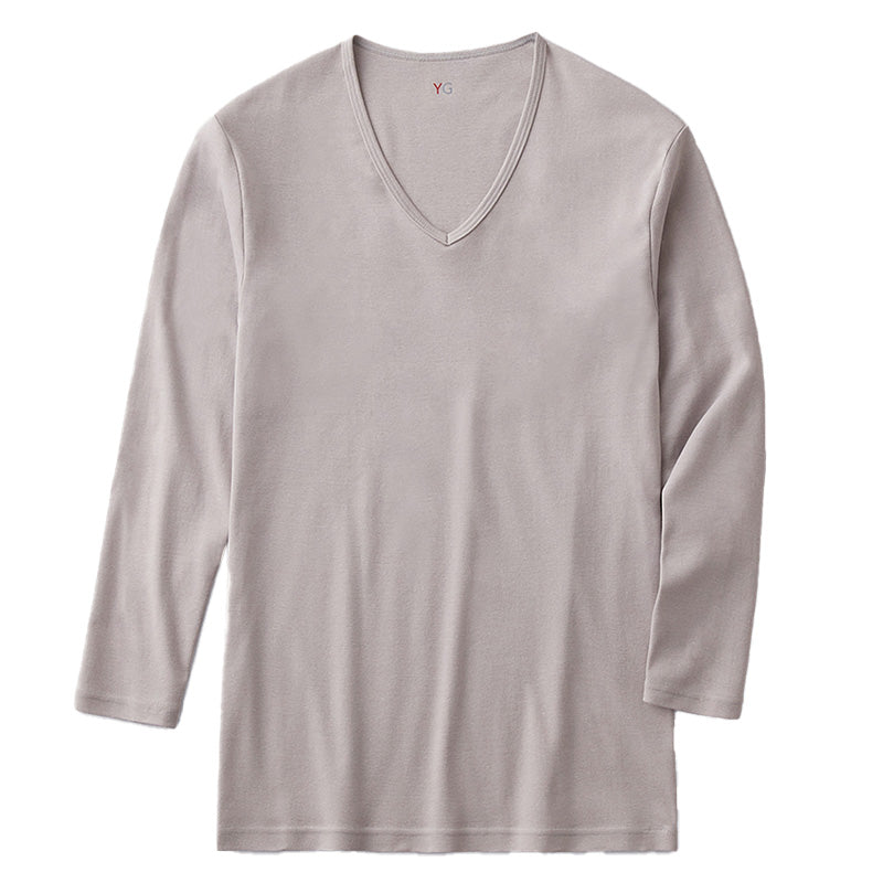 グンゼ YG メンズ 長袖シャツ Vネック インナー 綿100% M~LL (GUNZE 男性 紳士 インナーウェアー ロンT 下着 肌着 抗菌 防臭 M L LL 丸首) (在庫限り)