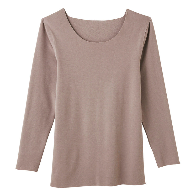 グンゼ 8分袖 インナー 綿 裏起毛 レディース 長袖 シャツ 肌着 GUNZE キレイラボ M~LL 下着 冬 あったか 暖かい 防寒 冷え対策 縫い目なし シームレス 完全無縫製