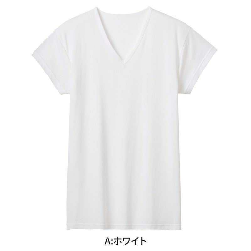 アセドロン Vネック Tシャツ グンゼ メンズ M L LL gunze 吸汗速乾 消臭 v首 半袖 短袖 汗取り 汗パッド 脇パッド シャツ 下着 肌着 インナー 夏 プレゼント ギフト 父の日