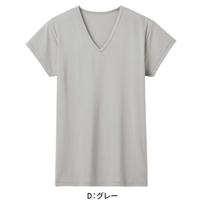 アセドロン Vネック Tシャツ グンゼ メンズ M L LL gunze 吸汗速乾 消臭 v首 半袖 短袖 汗取り 汗パッド 脇パッド シャツ 下着 肌着 インナー 夏 プレゼント ギフト 父の日
