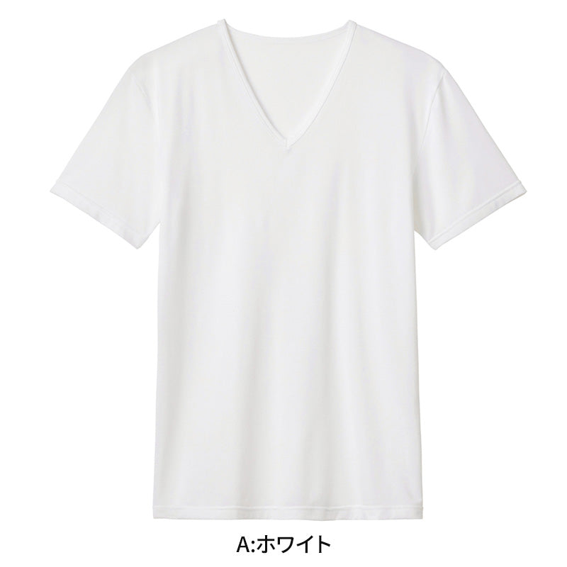 アセドロン Vネック Tシャツ グンゼ メンズ M L LL gunze 吸汗速乾 消臭 v首 半袖 シャツ 下着 肌着 インナー 夏 プレゼント ギフト 父の日