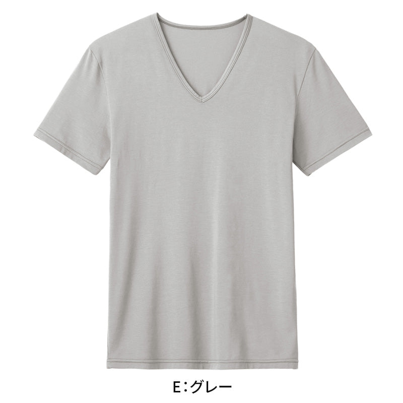 アセドロン Vネック Tシャツ グンゼ メンズ M L LL gunze 吸汗速乾 消臭 v首 半袖 シャツ 下着 肌着 インナー 夏 プレゼント ギフト 父の日