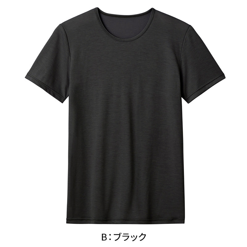 アセドロン クルーネック Tシャツ グンゼ 鹿の子 クールマジック メンズ M~LL gunze coolmagic 吸汗速乾 消臭 丸首 半袖 シャツ 下着 肌着 インナー 夏 プレゼント ギフト 父の日 (在庫限り)