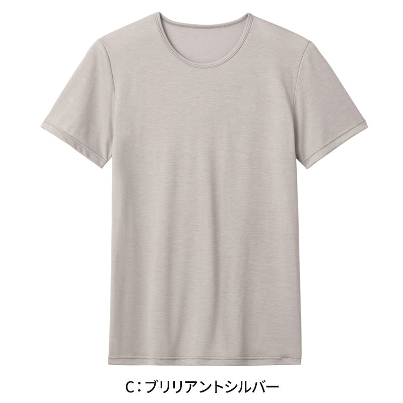 アセドロン クルーネック Tシャツ グンゼ 鹿の子 クールマジック メンズ M~LL gunze coolmagic 吸汗速乾 消臭 丸首 半袖 シャツ 下着 肌着 インナー 夏 プレゼント ギフト 父の日 (在庫限り)