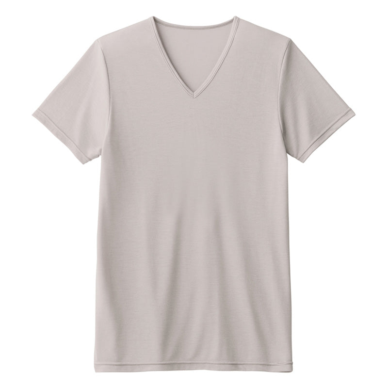 アセドロン Vネック Tシャツ グンゼ 鹿の子 クールマジック メンズ M~LL gunze coolmagic 吸汗速乾 消臭 v首 半袖 シャツ 下着 肌着 インナー 夏 プレゼント ギフト 父の日 (在庫限り)