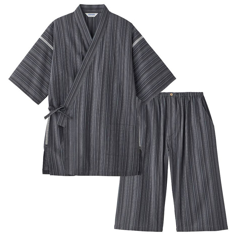 甚平 メンズ おしゃれ 夏 ブランド M L LL グンゼ 甚兵衛 和服 和装 作務衣 着物 羽織り パジャマ 寝巻き 部屋着 アウター ホームウェア ルームウェア 父の日 ギフト プレゼント 30代 40代 50代 60代 70代 M L LL (送料無料)