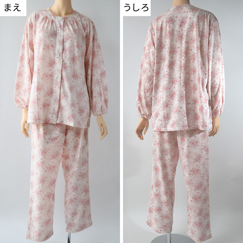 グンゼ パジャマ 綿100 レディース 花柄 S M L LL 3L 長袖 長ズボン 小さいサイズ 大きいサイズ 特大サイズ 春夏 肌にやさしい 保湿 敬老の日 ギフト 母の日 (送料無料)