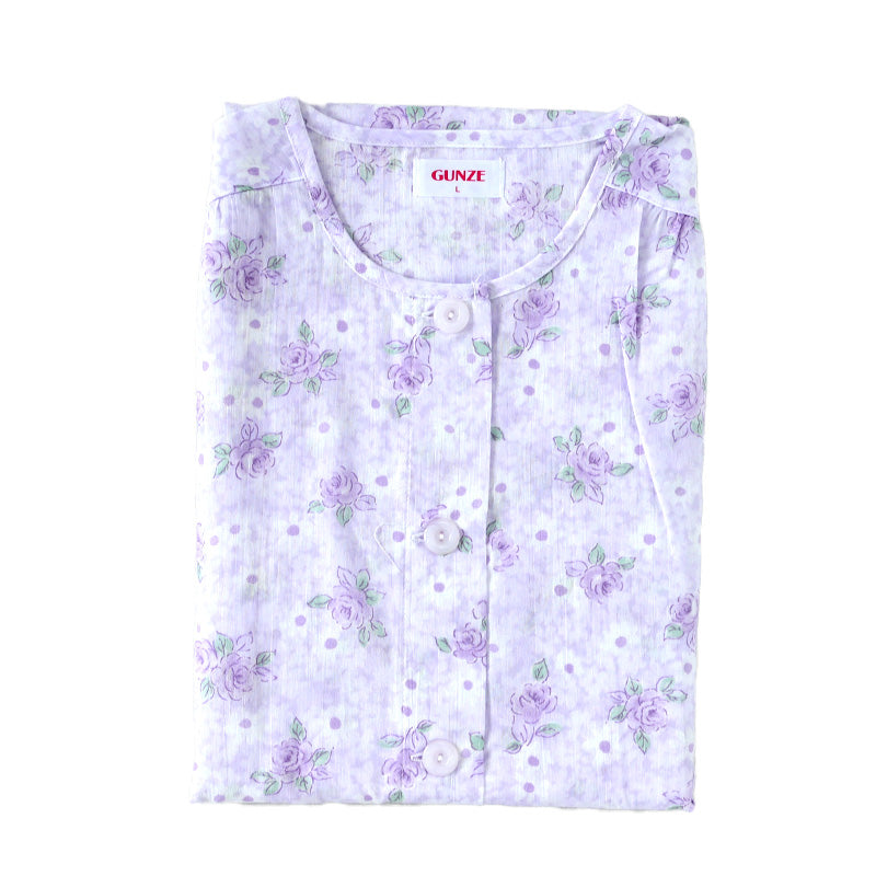 グンゼ パジャマ レディース 7分袖 綿100 春夏 夏用 S~LL GUNZE 薄手 涼しい 七分袖 長ズボン 吸汗速乾 花柄 プレゼント ギフト 母の日 敬老の日 S M L LL (送料無料) (在庫限り)