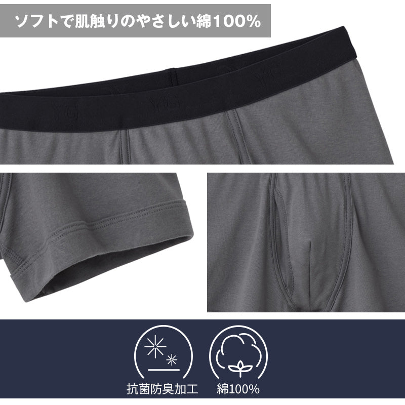グンゼ YG ボクサーパンツ 綿100 メンズ 前あき 2枚組 M L LL GUNZE YG ワイジー 下着 パンツ ボクサーブリーフ 男性 紳士