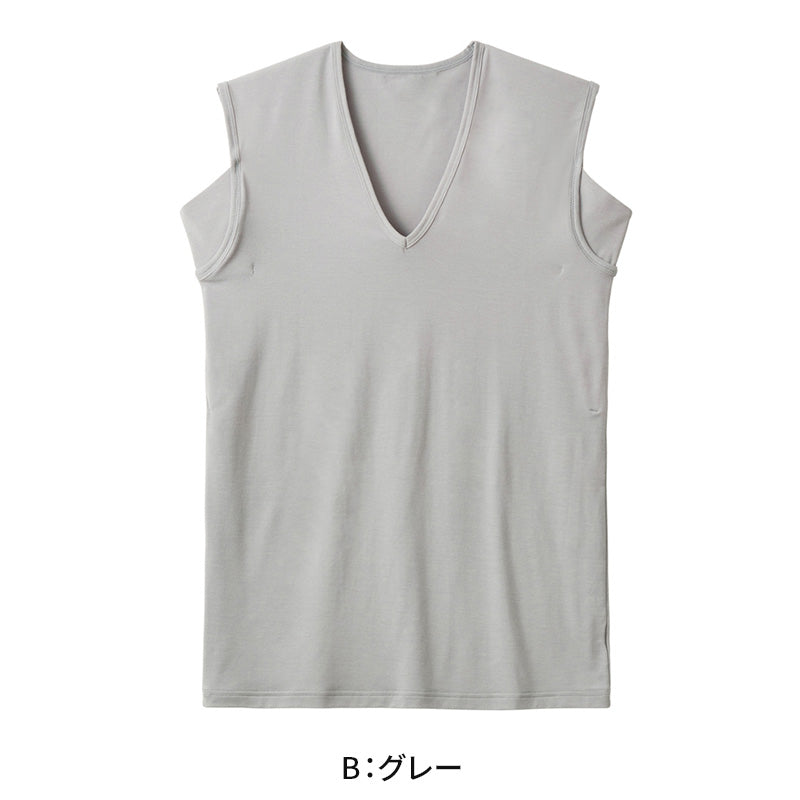 アセドロン スリーブレス 汗取り付き メンズ インナー シャツ vネック グンゼ M L LL ノースリーブ 下着 肌着 夏 タンクトップ ランニング 吸汗速乾 消臭 v首 GUNZE gunze tシャツ プレゼント ギフト 父の日 (在庫限り)