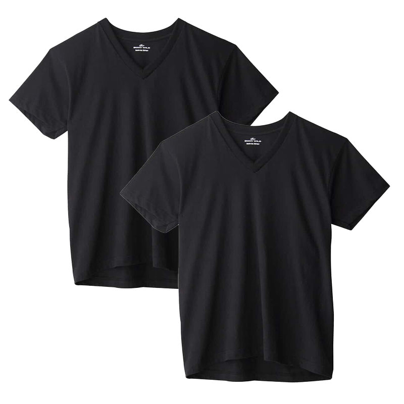 グンゼ vネック tシャツ ボディワイルド 綿100 2枚組 M L LL v首 肌着 下着 無地 インナー 2枚セット gunze bodywild 白 黒 灰 プレゼント ギフト