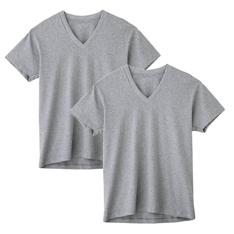 グンゼ vネック tシャツ ボディワイルド 綿100 2枚組 M L LL v首 肌着 下着 無地 インナー 2枚セット gunze bodywild 白 黒 灰 プレゼント ギフト