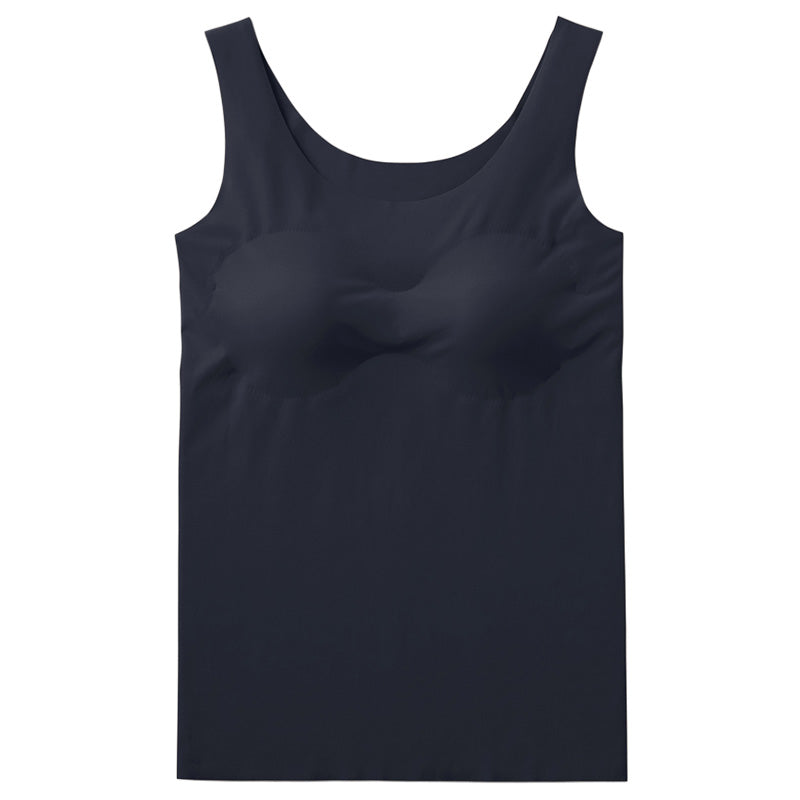 Tuche パッド付 タンクトップ ブラトップ カップ付 M L LL GUNZE グンゼ トゥシェ シームレス 完全無縫製 カットオフ