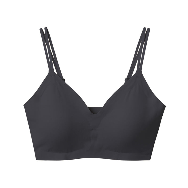 グンゼ ブラジャー ブラレット ノンワイヤー 響きにくい ガールズ アントゥシェ S M L 透けにくい 美胸 かわいい 可愛い 中学生 高校生 大学生 10代 20代 下着 タグなし シンプル 三角ブラ トライアングルブラジャー ハーフトップ ワイヤレスブラ unTuche GUNZE