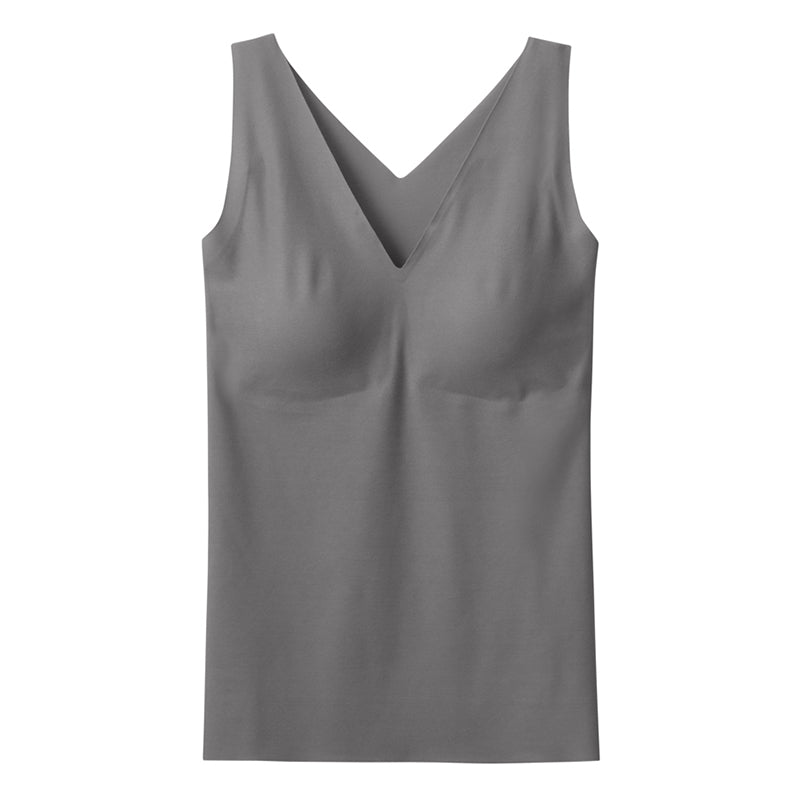 ブラトップ タンクトップ パッド入り ブラタンク キレイラボ M L LL グンゼ 縫い目なし オーガニックコットン 綿 カットオフ 楽 らく 美しい きれい レディース ストレスフリー グレー ピンク ベージュ