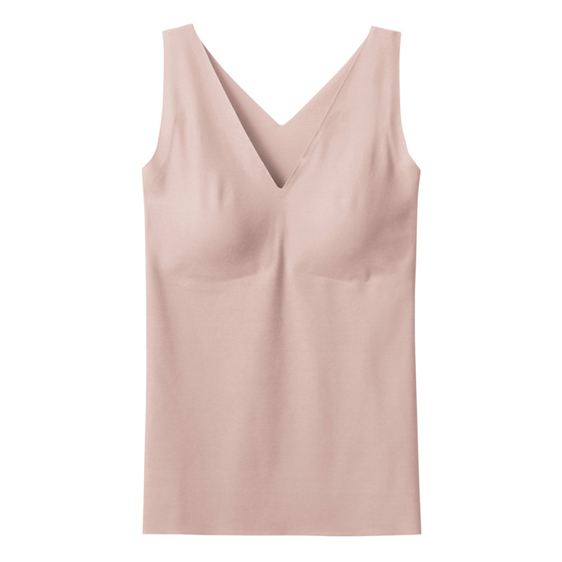 ブラトップ タンクトップ パッド入り ブラタンク キレイラボ M L LL グンゼ 縫い目なし オーガニックコットン 綿 カットオフ 楽 らく 美しい きれい レディース ストレスフリー グレー ピンク ベージュ