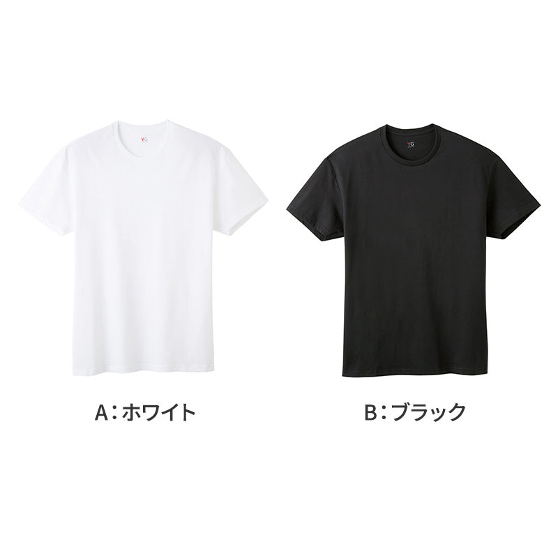 グンゼ YG tシャツ メンズ 半袖 クルーネック 吸水 ドライ 抗菌 防臭 M L LL 丸首 GUNZE インナーシャツ 男性 紳士 下着 肌着 インナー ニオイ対策 夏 スーツ下 ビジネス ビジネスインナー オールシーズン 白 黒